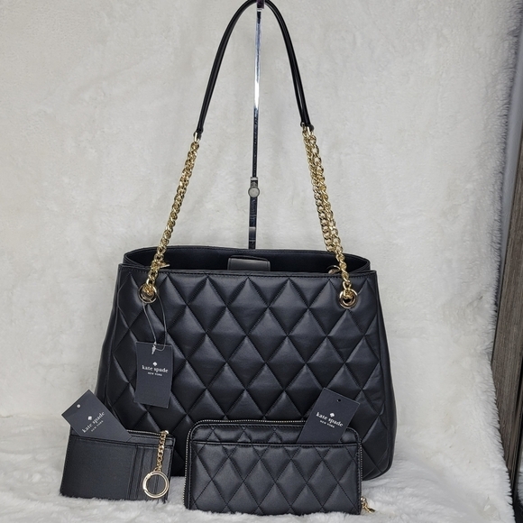 NWT Kate Spade New York 3 PCS Set Shoulder Bag Purse Designer Handbag Tote ++ - Picture 10 of 13